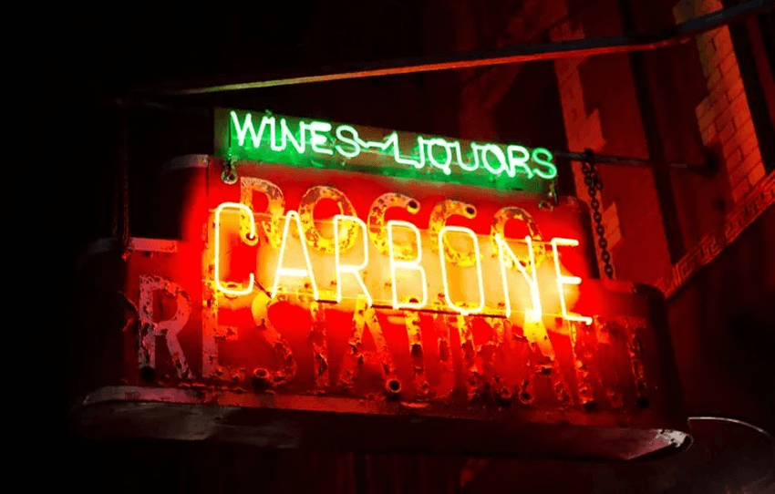 Carbone restaurant sign