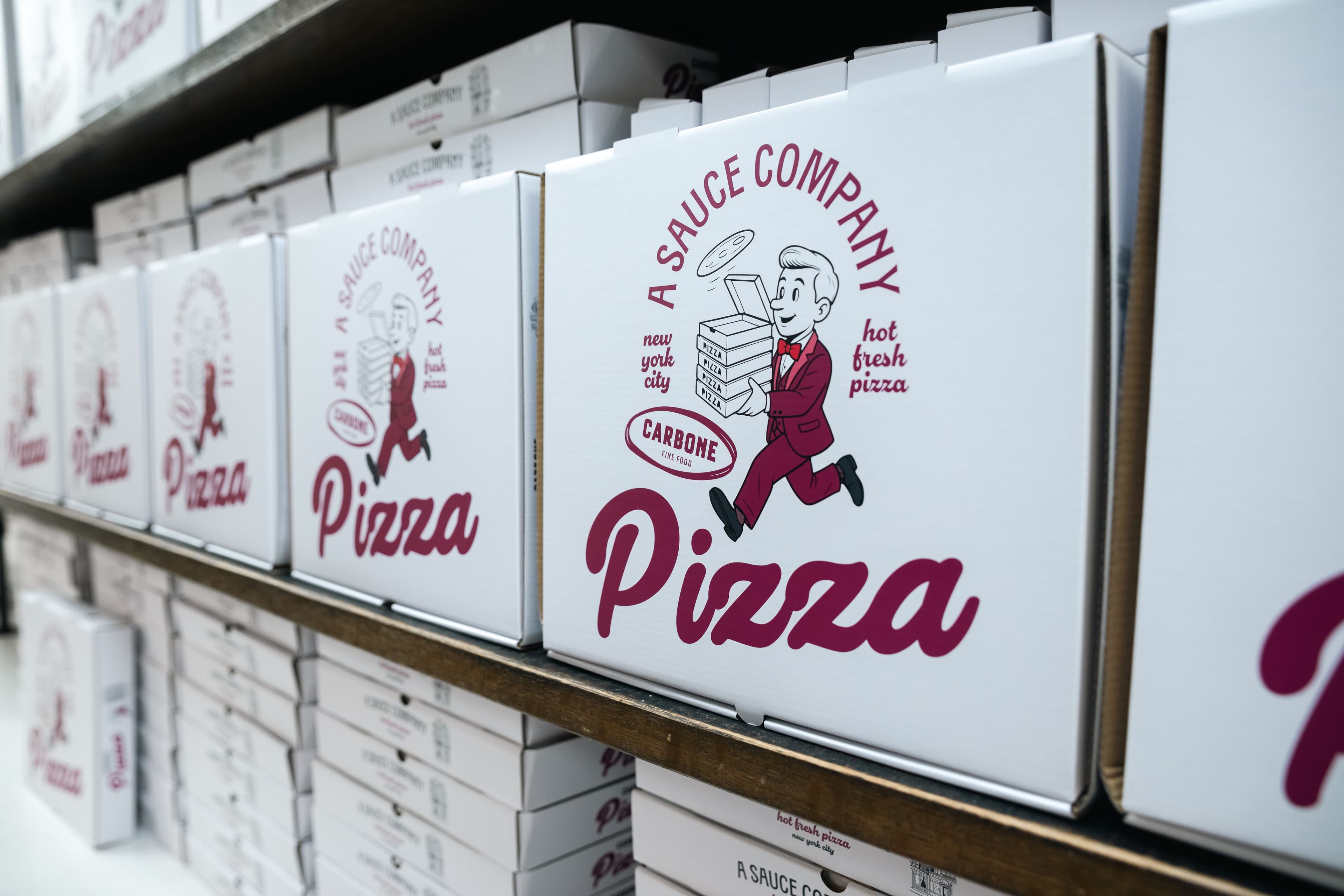 Carbone Fine Food branded Pizza Boxes